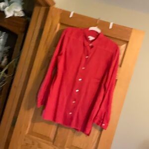 J Jill linen oversized blouse, size M, tangerine color